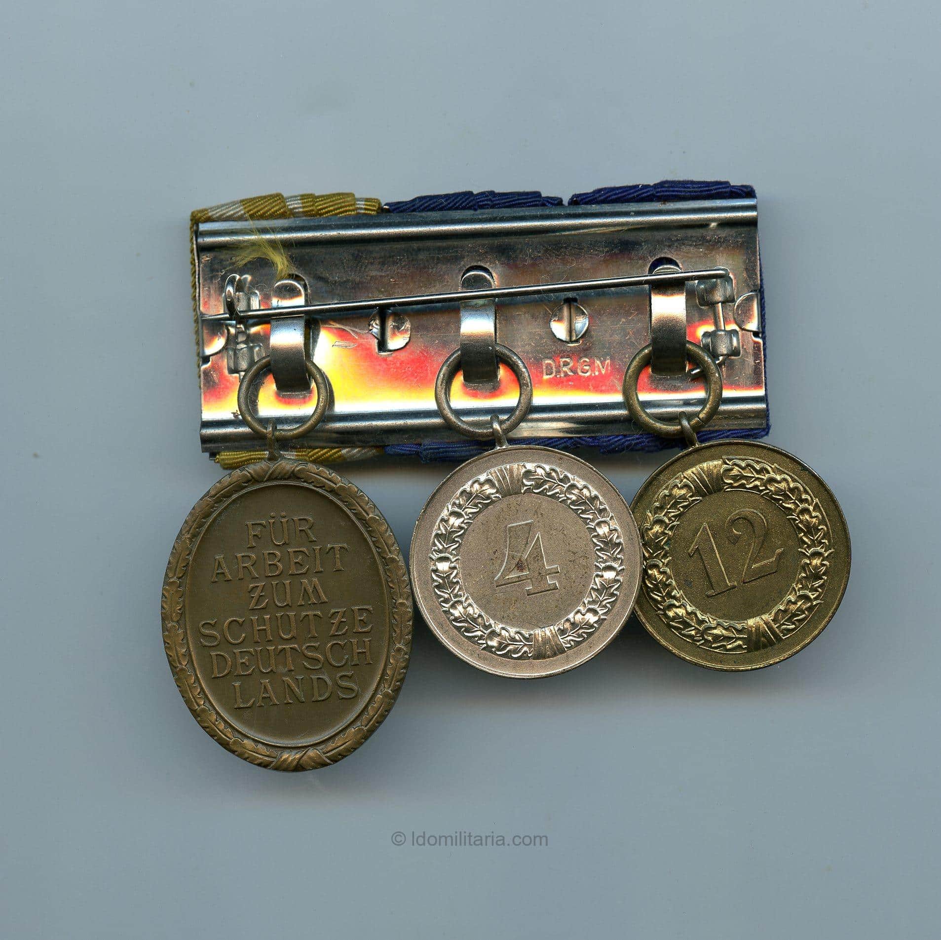 Three-piece wehrmacht medal bar - Image 2