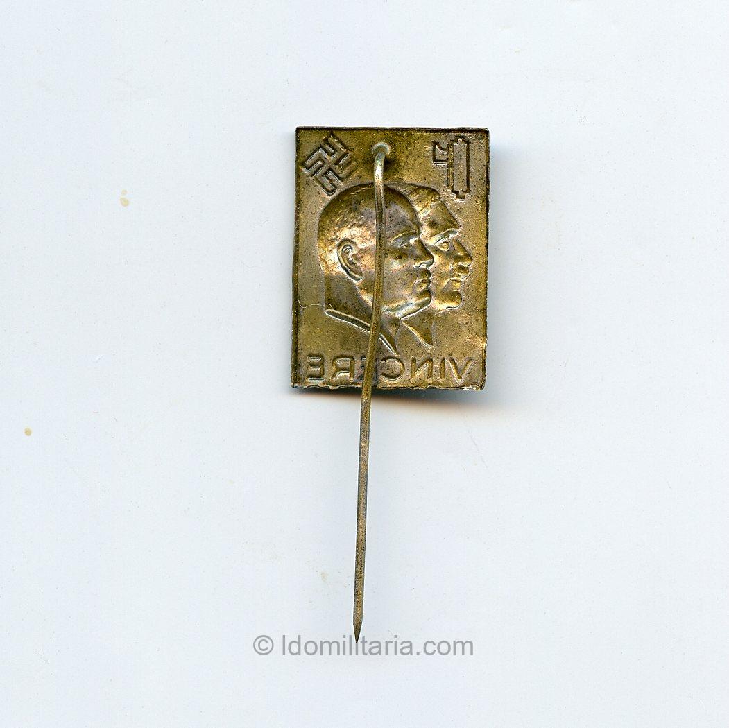 German–Italian Axis “Vincere” Stick Pin – Hitler & Mussolini - Image 2