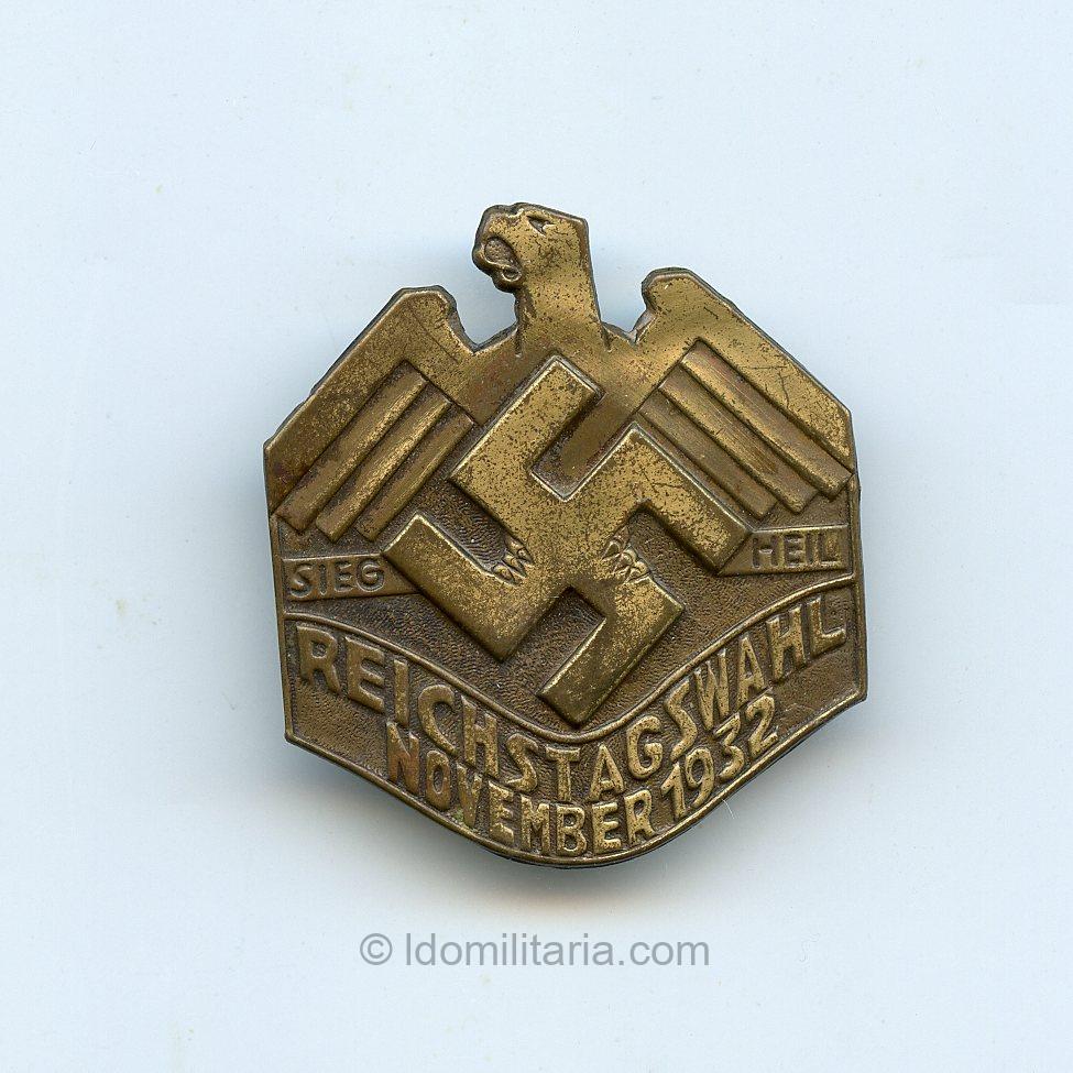 NSDAP Reichstagswahl november 1932 ''Sieg Heil'' tinnie