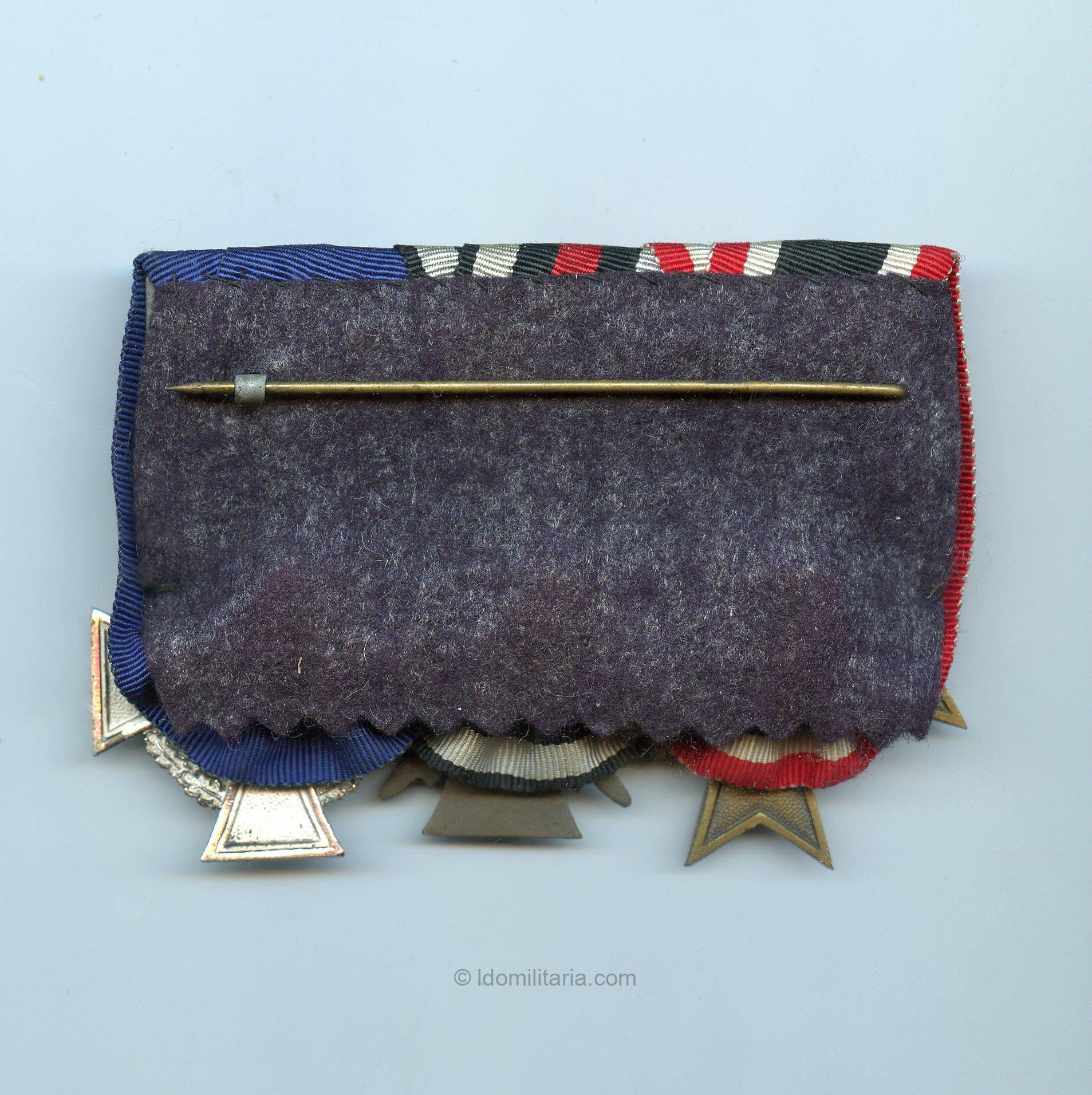 Three-Piece Medal Bar KVK2, Hindenburg Cross, Service medal - Image 2