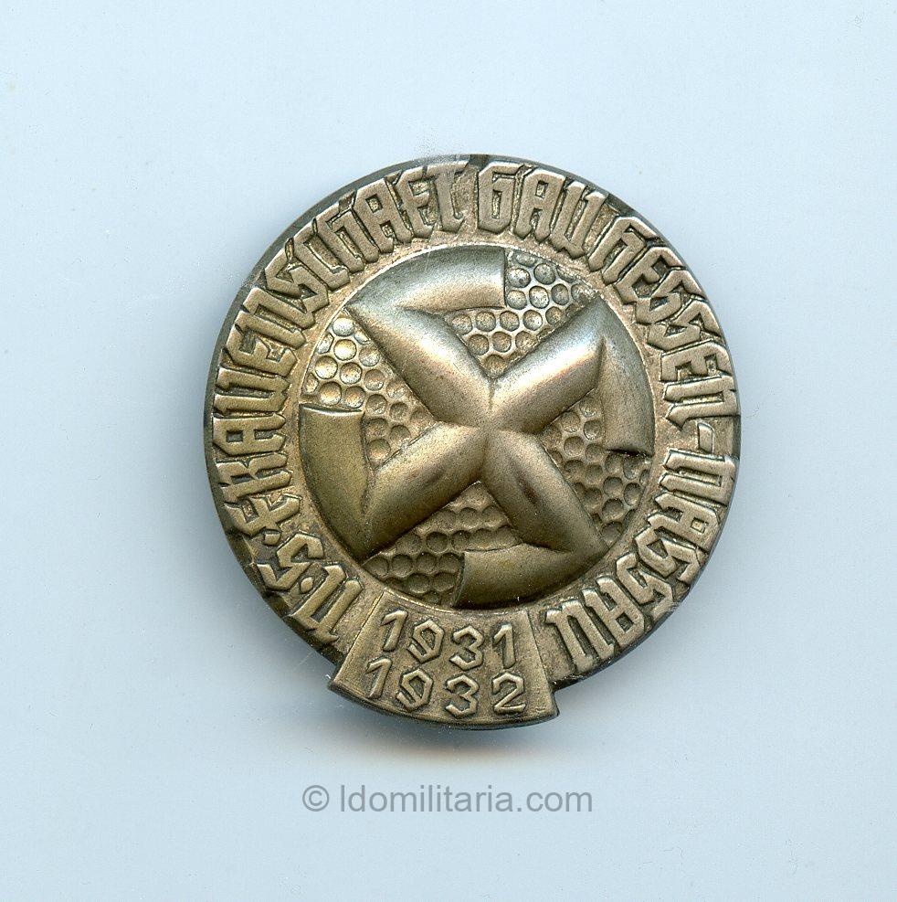 N.S. Frauenschaft Gau Hessen-Nassau honor badge 1931-1932