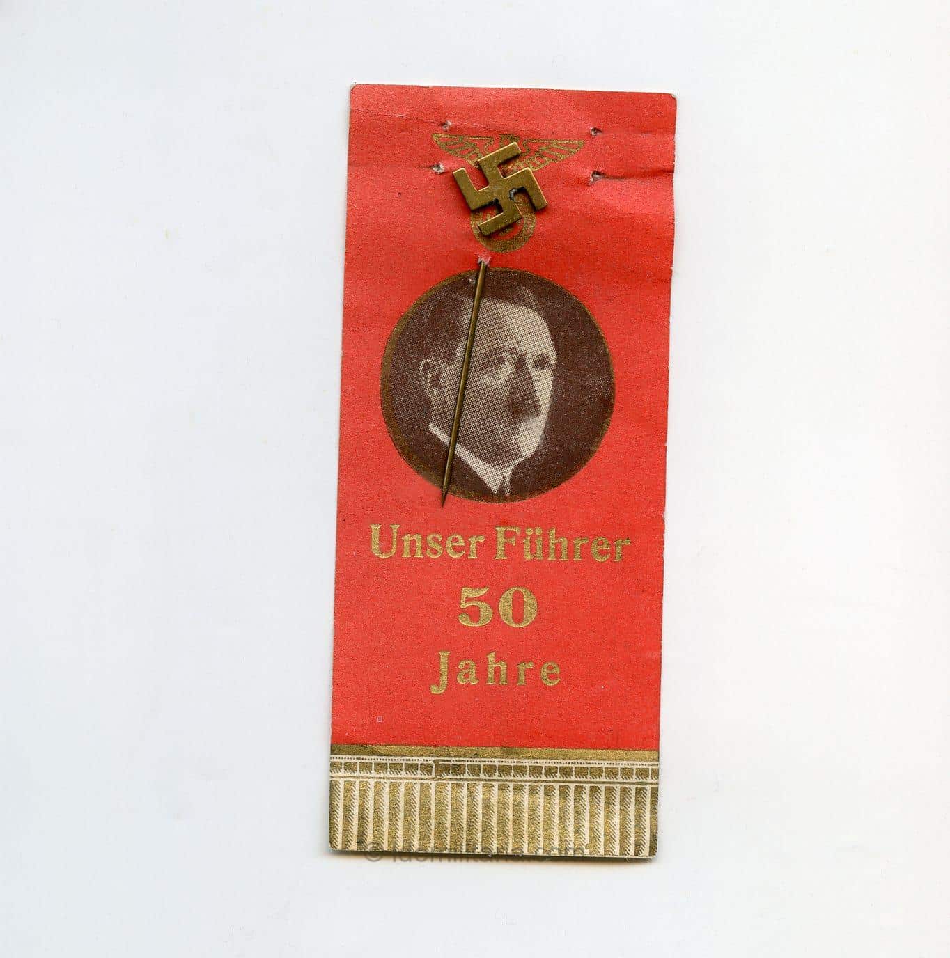 Adolf Hitler 50th Birthday bookmark + stickpin