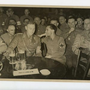 Large Size (close to A4) Press Photo of Joseff Goebels and Viktor Lutze with several Blood Order wearers.