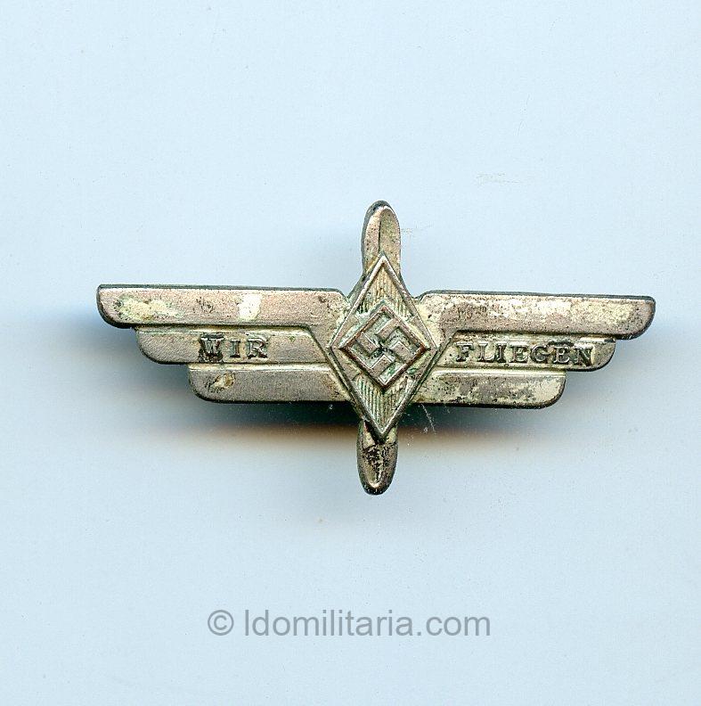 HJ glider pilot pin “Wir fliegen” - Paulmann & Crone, Lüdenscheid