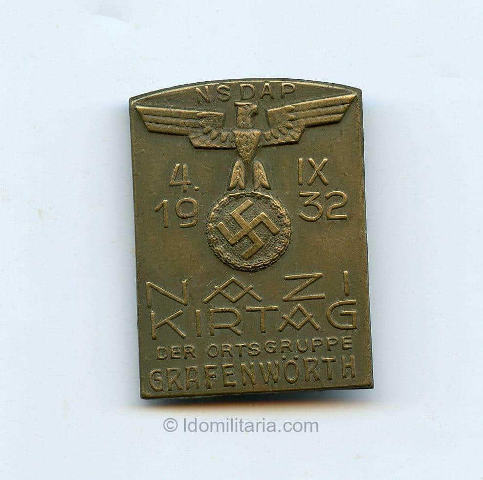 NSDAP NAZI Kirtag der Ortsgruppe Grafenwörth 1932 tinnie