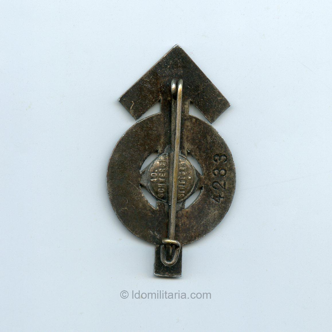 Early HJ proficiency badge in silver '4233' - A.D. Schwerdt, Stuttgart - Image 2