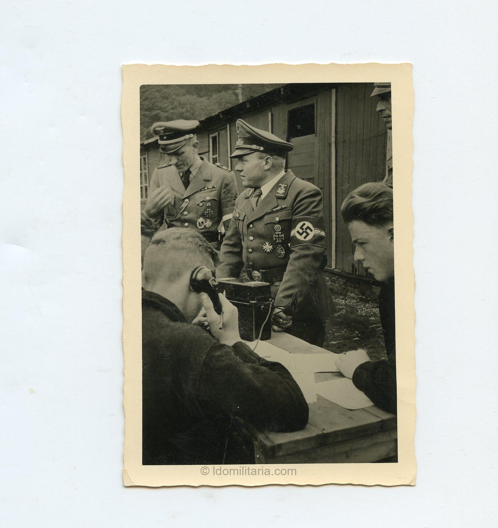 Photo of high rankings NSDAP and HJ leader with combat awards