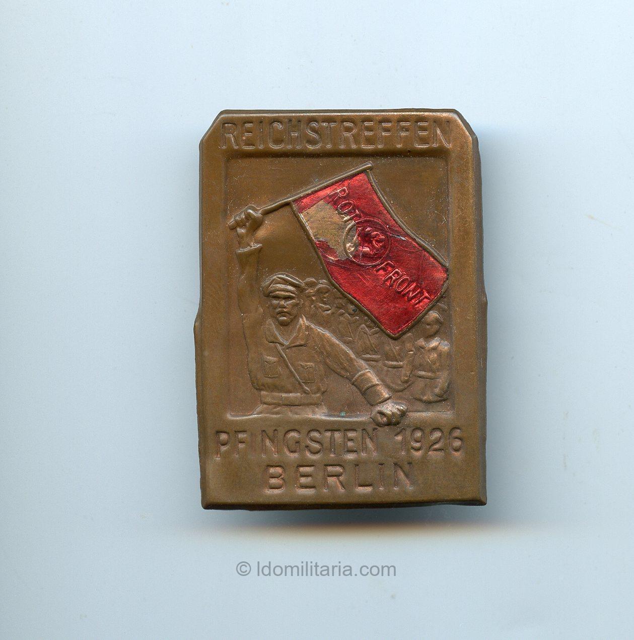 Rot Front Reichstreffen Pfingsten 1926 Berlin tinnie