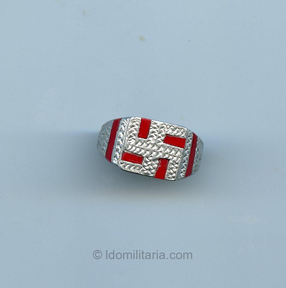 Alluminium NSDAP Swastika ring.