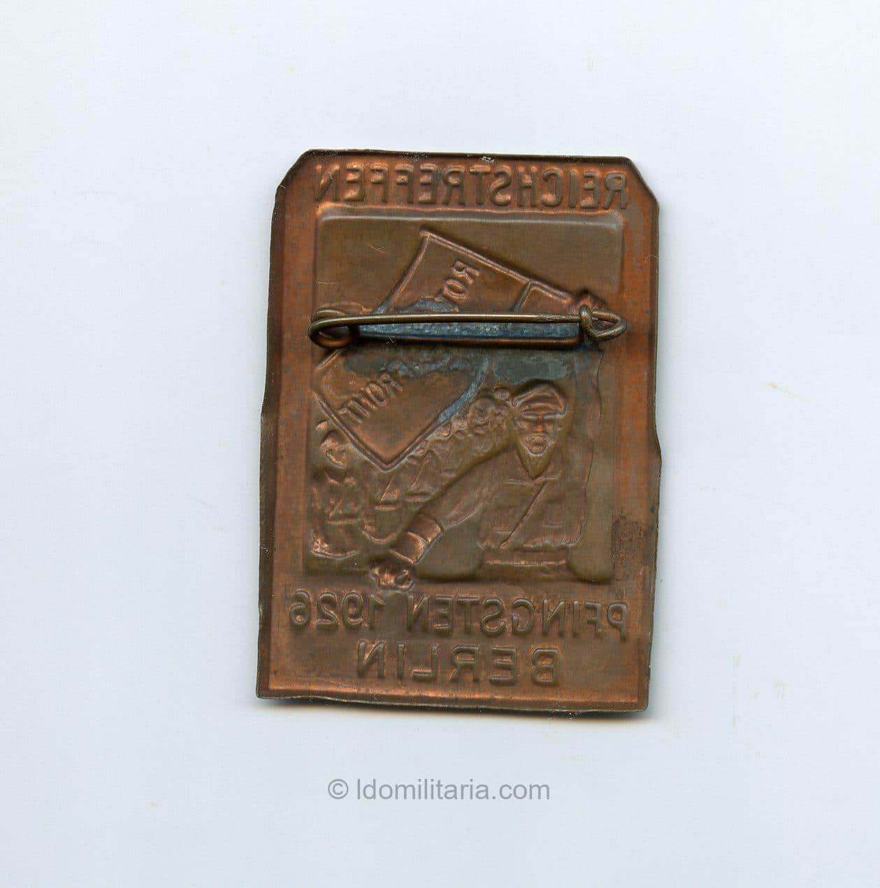 Rot Front Reichstreffen Pfingsten 1926 Berlin tinnie - Image 2