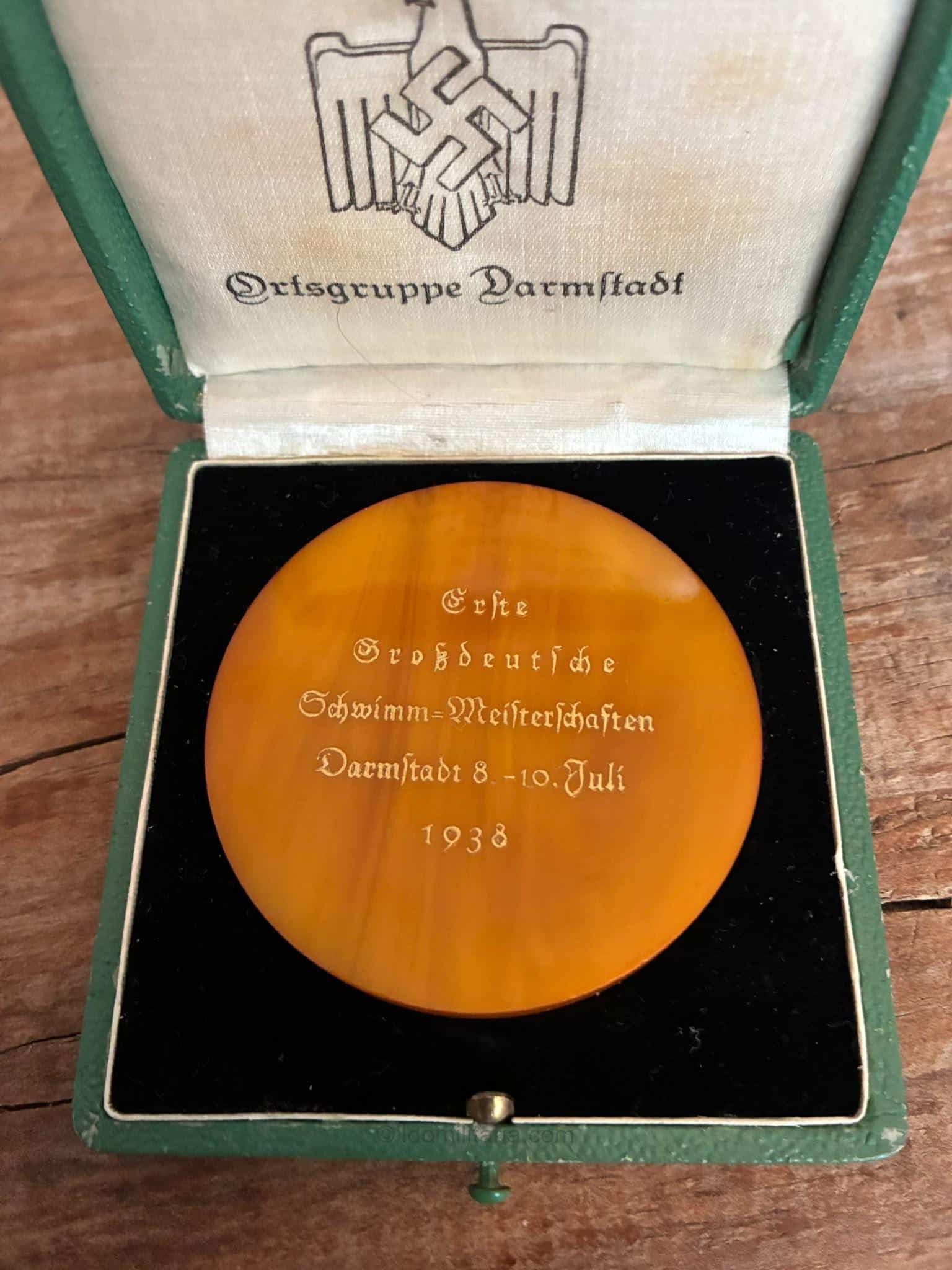 NRSL Ortsgruppe Darmstadt Swimming Championships Medal in Case - Image 4