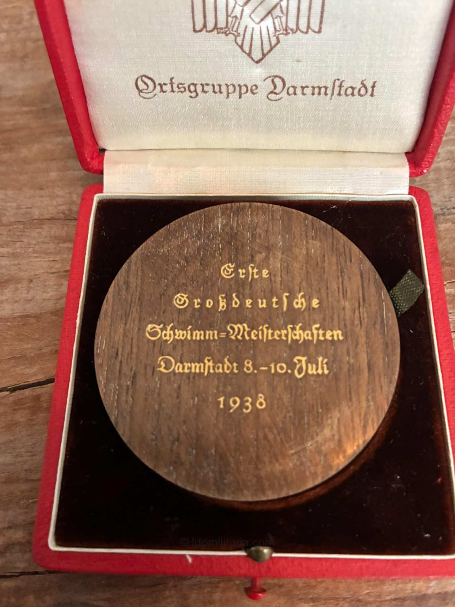 NRSL Ortsgruppe Darmstadt Swimming Championships Medal in Case - Image 4