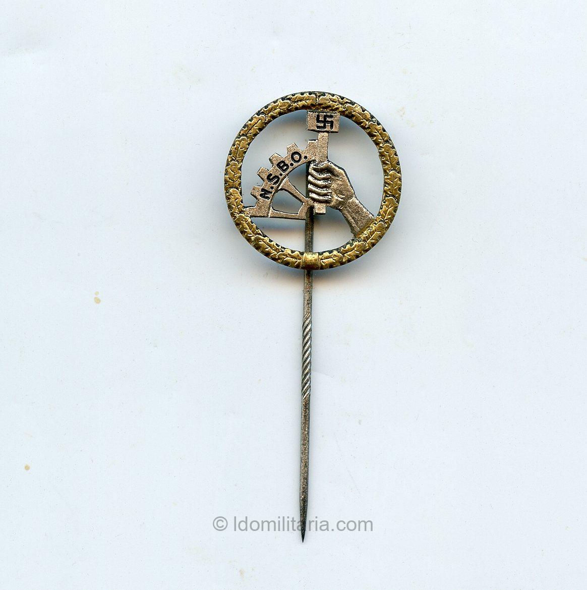Rare NSBO Gau Thüringen Honor stickpin ''900'' silver - Number 183!