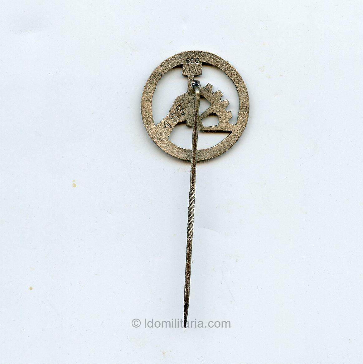 Rare NSBO Gau Thüringen Honor stickpin ''900'' silver - Number 183! - Image 2