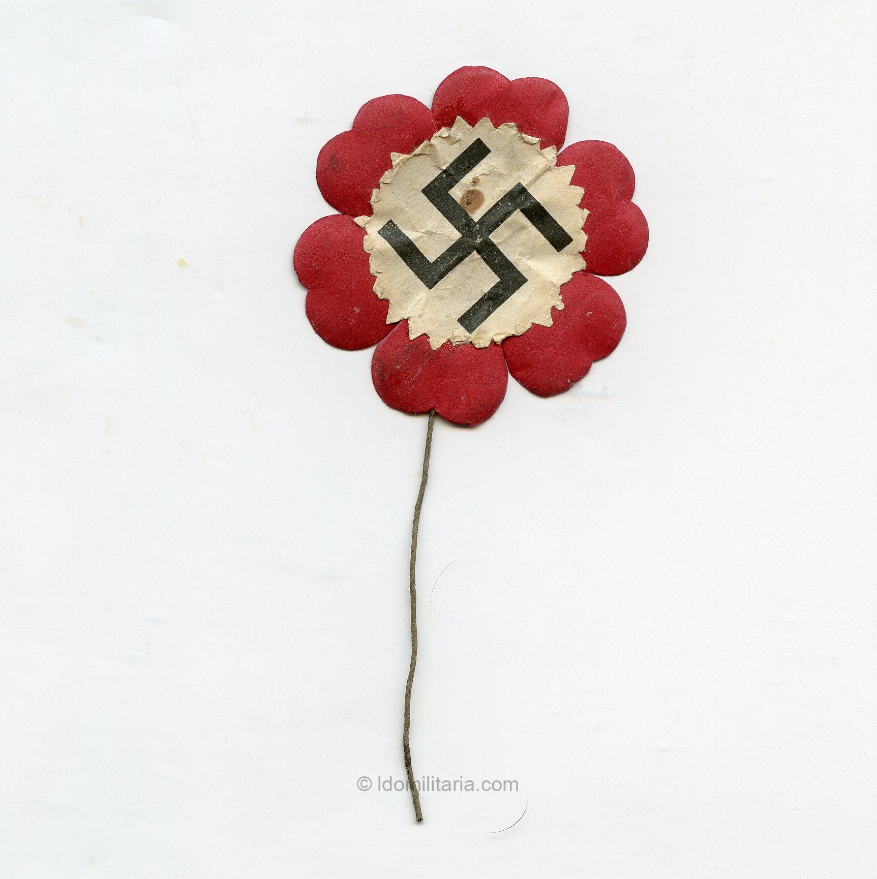 NSDAP sympathie paper flower pin